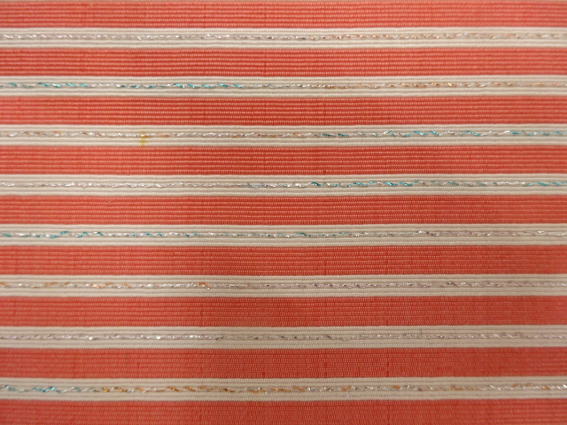  アンティーク　横段模様織り出し　八寸帯地反物